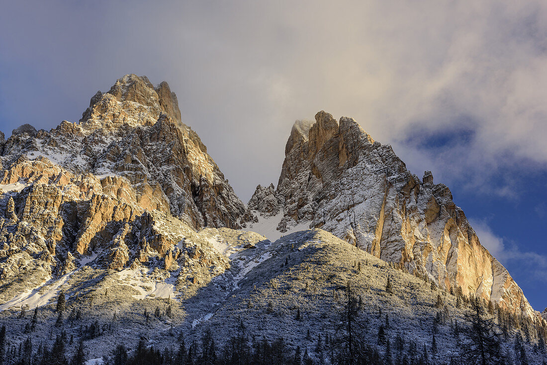 Felswände des Monte Cristallo, Dolomiten, UNESCO Weltnaturerbe Dolomiten, Venetien, Venezien, Italien