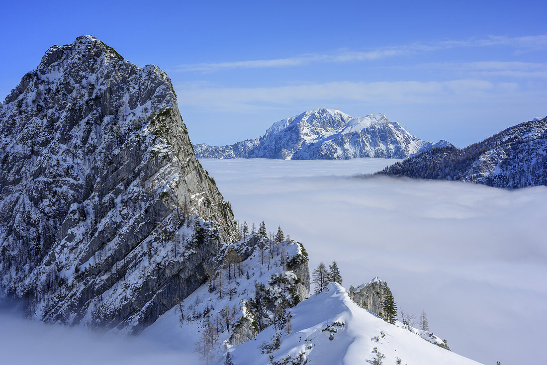 Stanglahnerkopf and Hoher Goell in background, Hochalm, Hochkalter, National Park Berchtesgaden, Berchtesgaden Alps, Berchtesgaden, Upper Bavaria, Bavaria, Germany