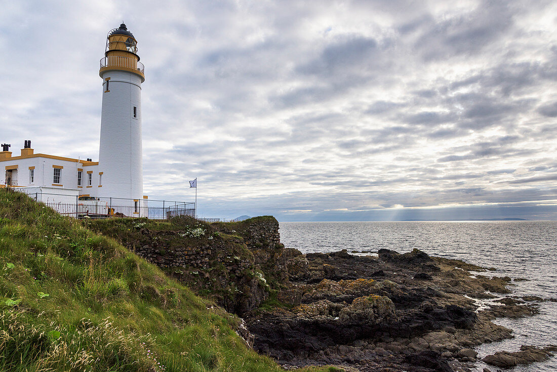 'A lighthouse along the coast; Scotland'