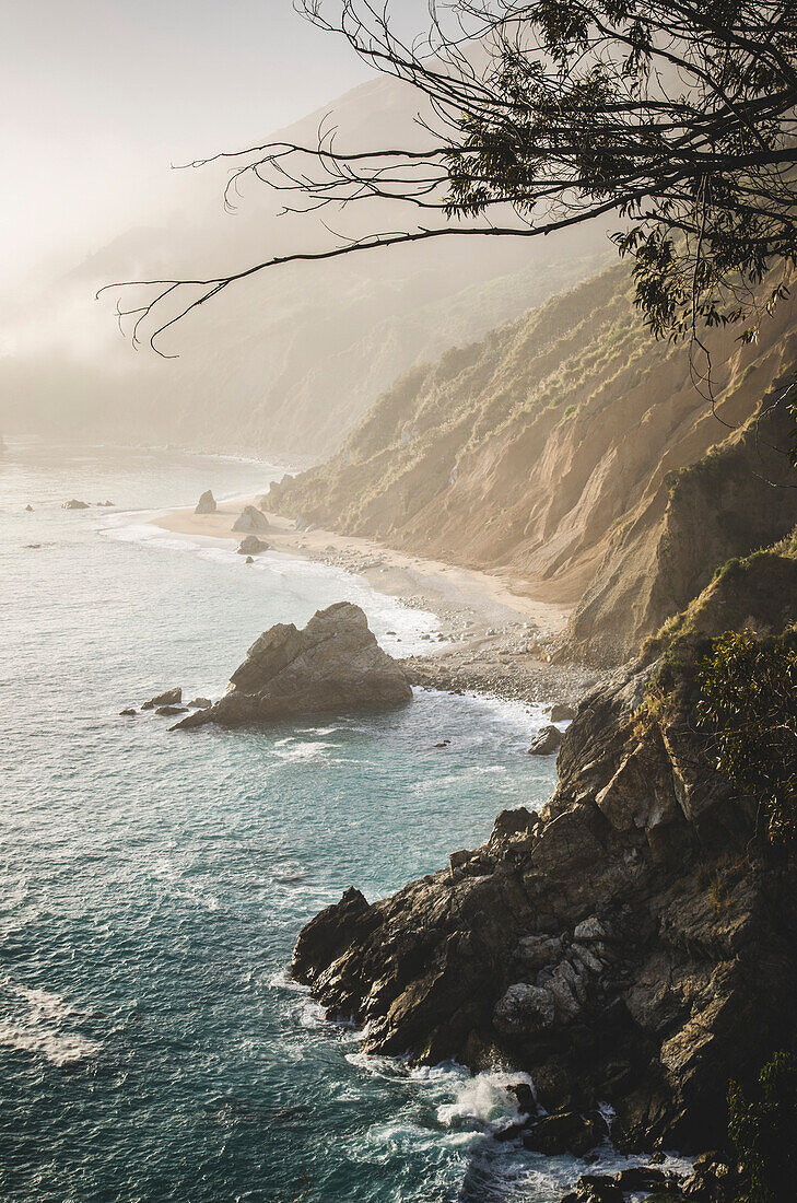View of McWay Cove, Highway 1, Big Sur, Monterey, California Coast, USA