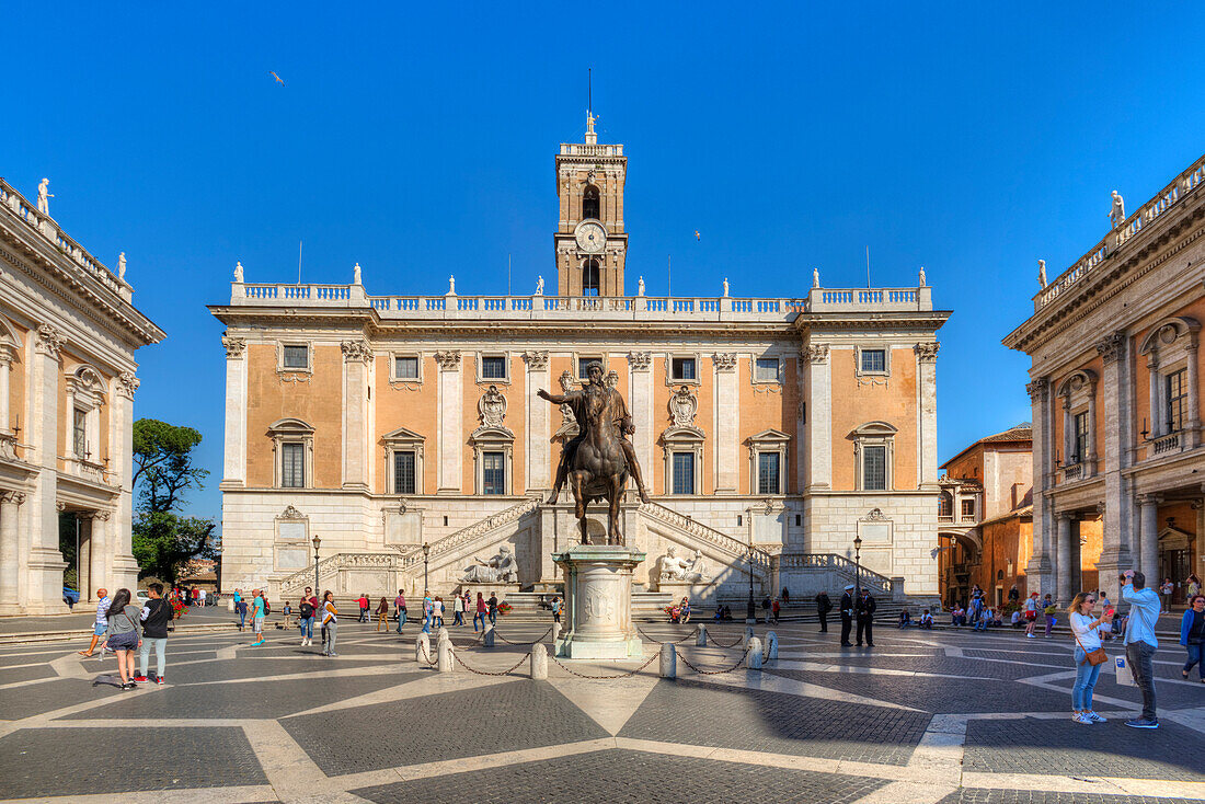 Piazza del Campidoglio, Senatorenpalast, Rom, Latium, Italien