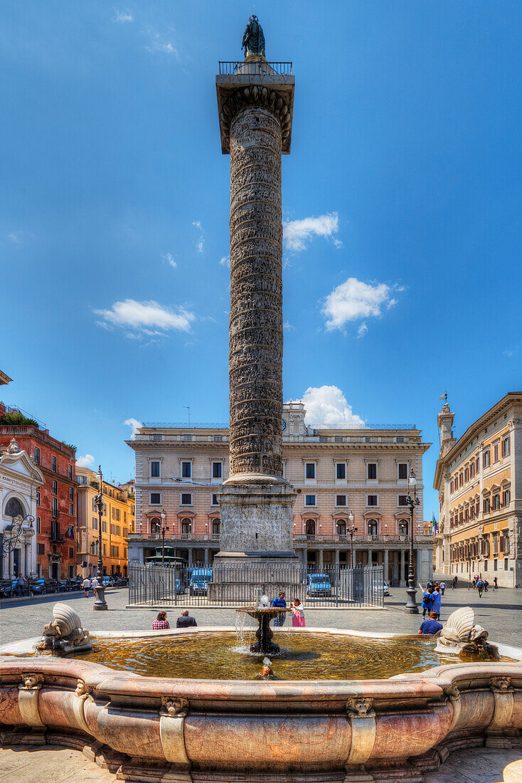 Piazza Colonne, Marc Aurel column, Rome, Latium, Italy
