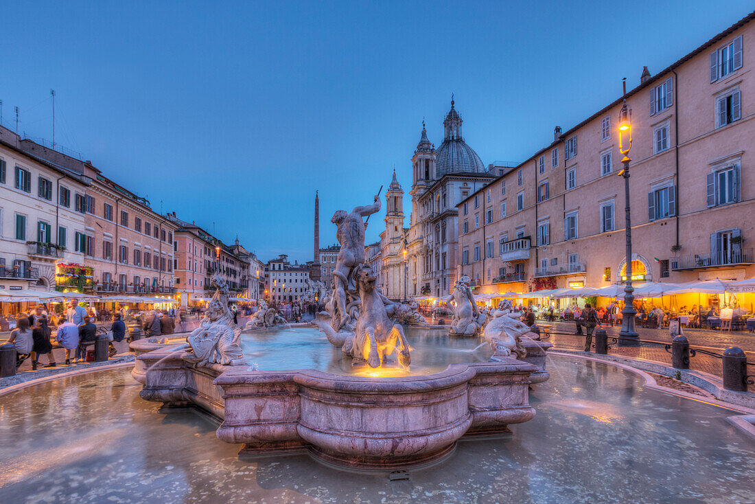 Fontana del Nettuno, Piazza Navona, Rom, Latium, Italien