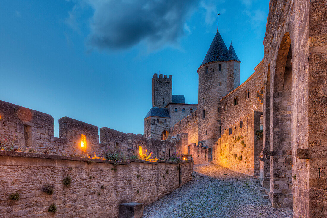 Festung Cite, Carcassonne, Aude, Languedoc-Roussillon, Frankreich
