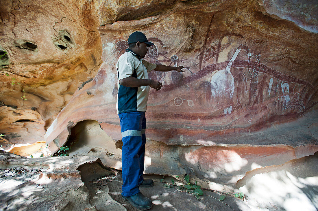 Felsmalereien der Aborigines in der Nähe vom Laura, Queensland, Australien