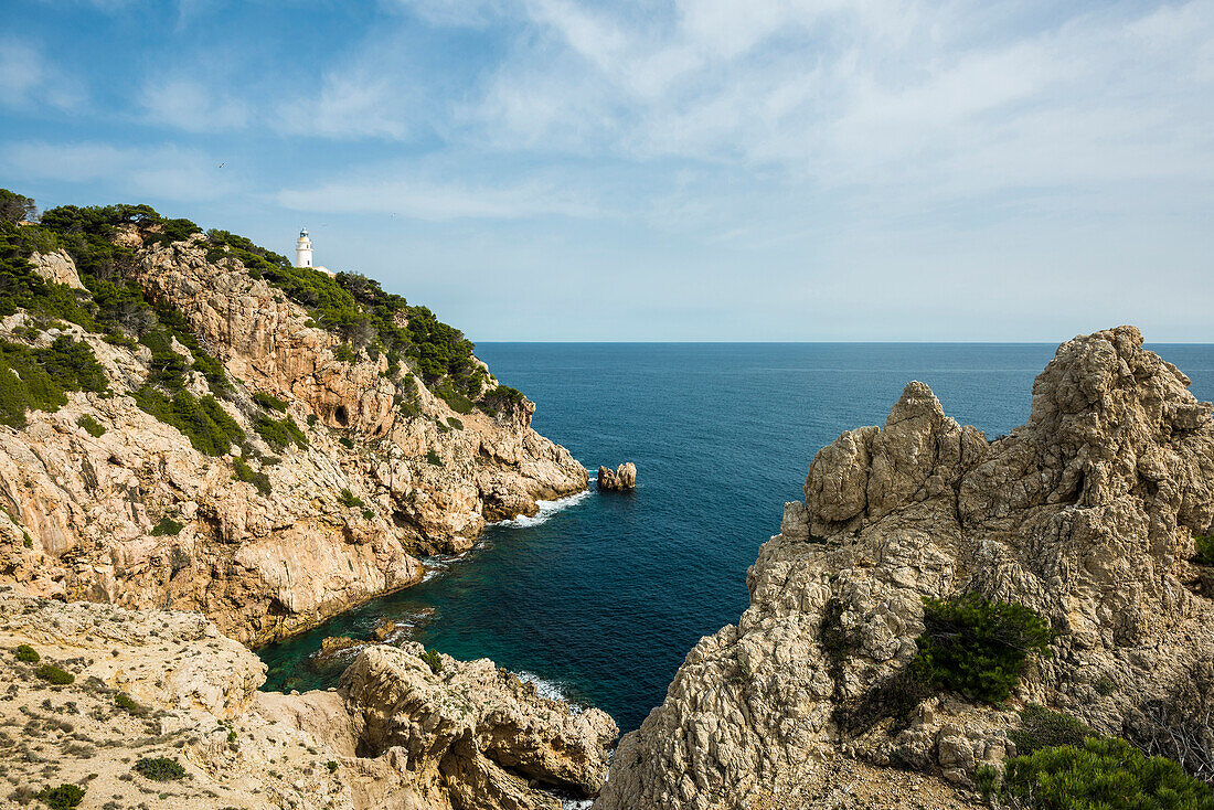 Leuchtturm, Punta de Capdepera, Cala Rajada, Mallorca, Balearen, Spanien
