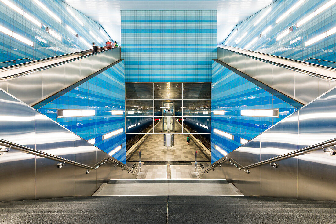 The subway station ueberseequartier of the new underground line U4 in Hafencity Hamburg, Hamburg, Germany