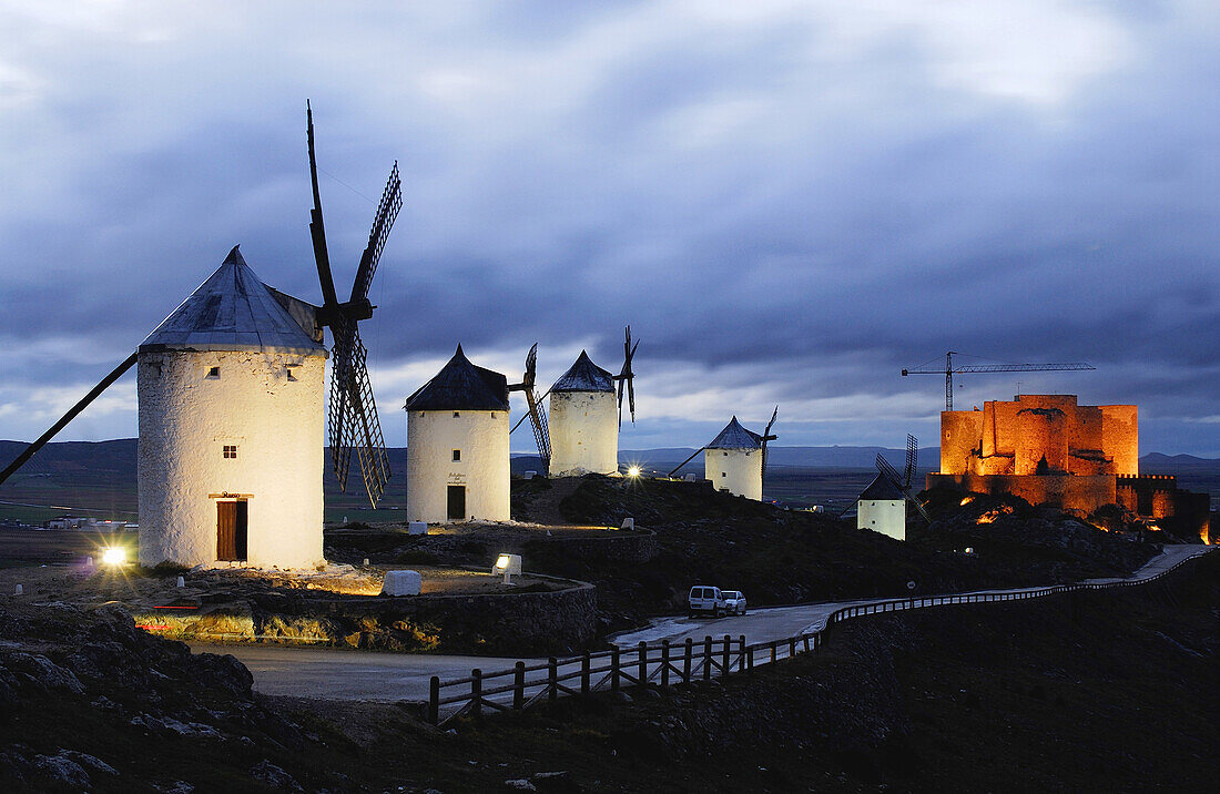 Windmills in Consuegra, Toledo, Spain.