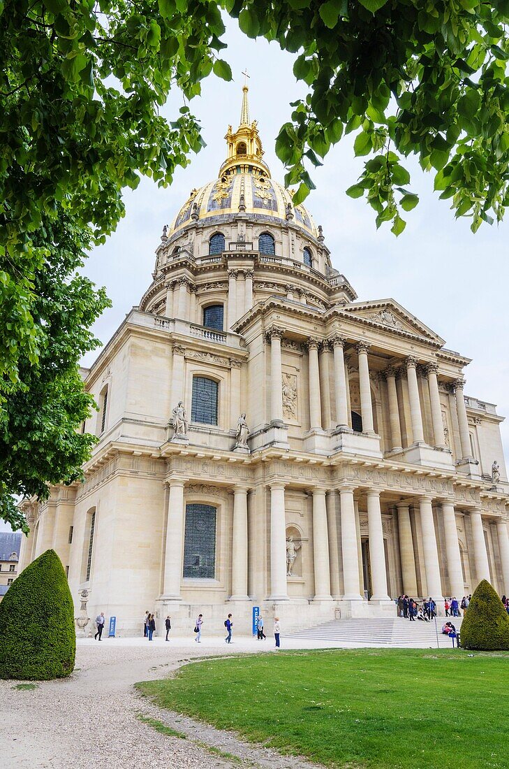 The domed hospital chapel designed by Mansart at the Saint Louis des Invalides Church in the 7th arrondissement, Paris, France.
