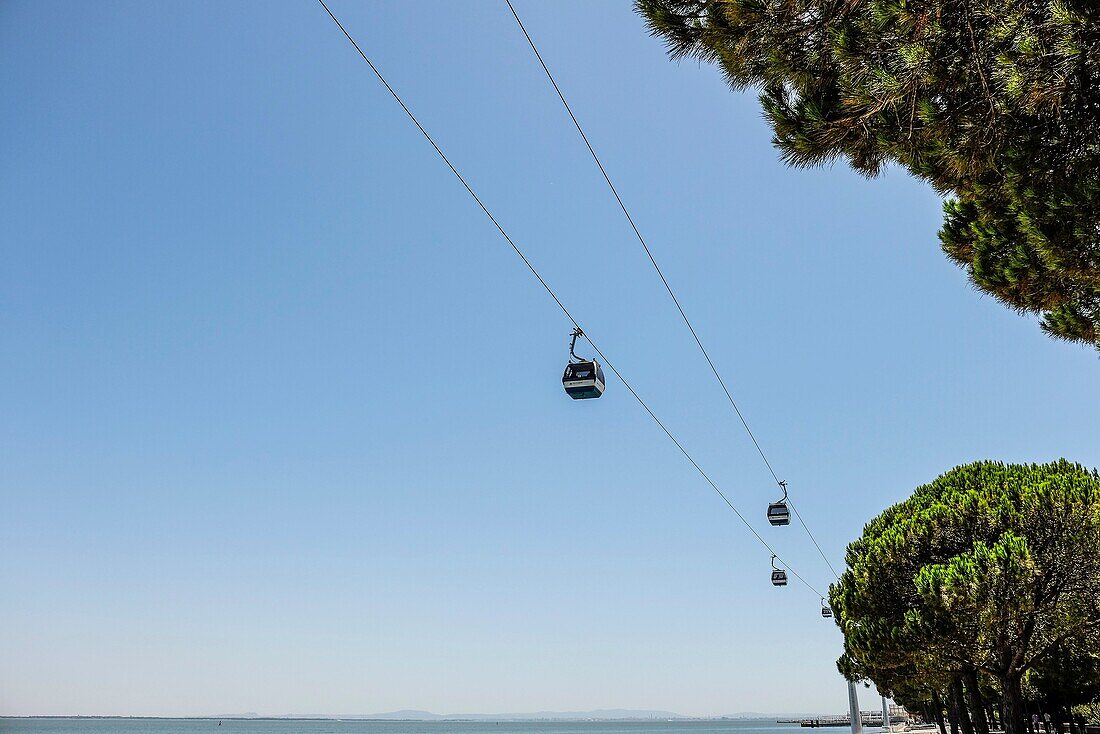 Cable car construction in Lisbon, Portugal, Europe.
