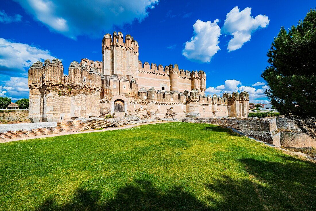 Castillo de Coca, Coca Castle, is a fortification constructed in the 15th century. Coca, Segovia, Castilla y León, Spain, Europe.