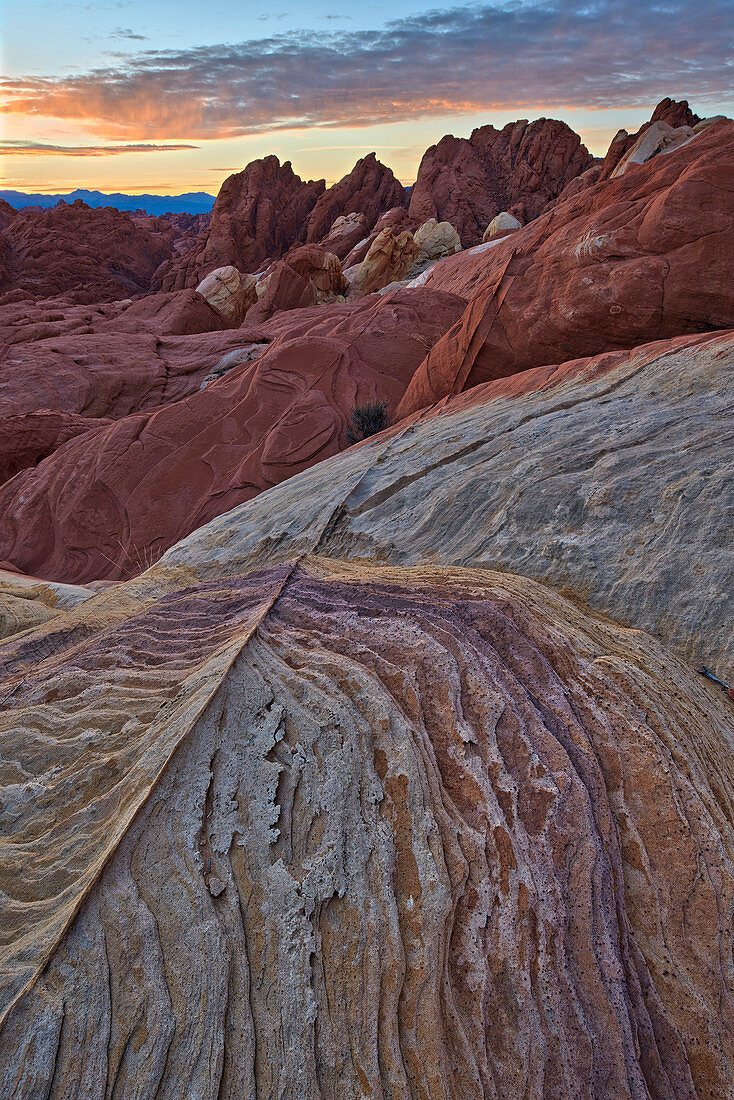 Sunrise over sandstone, Valley Of Fire State Park, Nevada, United States of America, North America