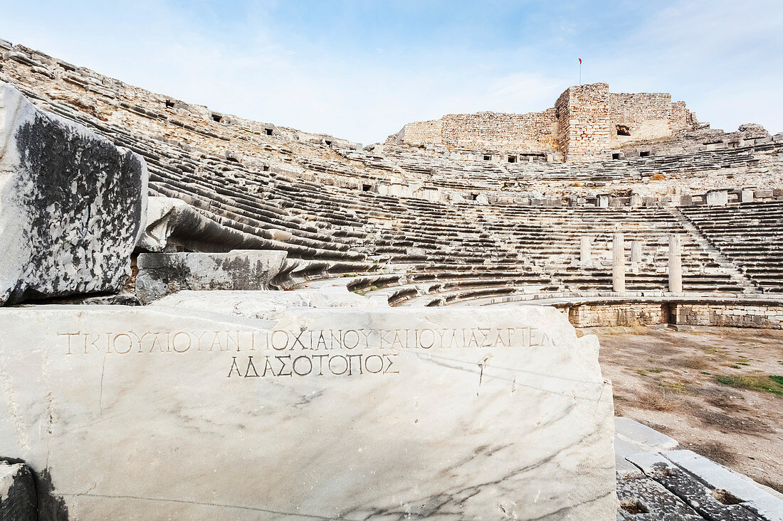 'Ruins of an amphitheatre; Miletus, Turkey'