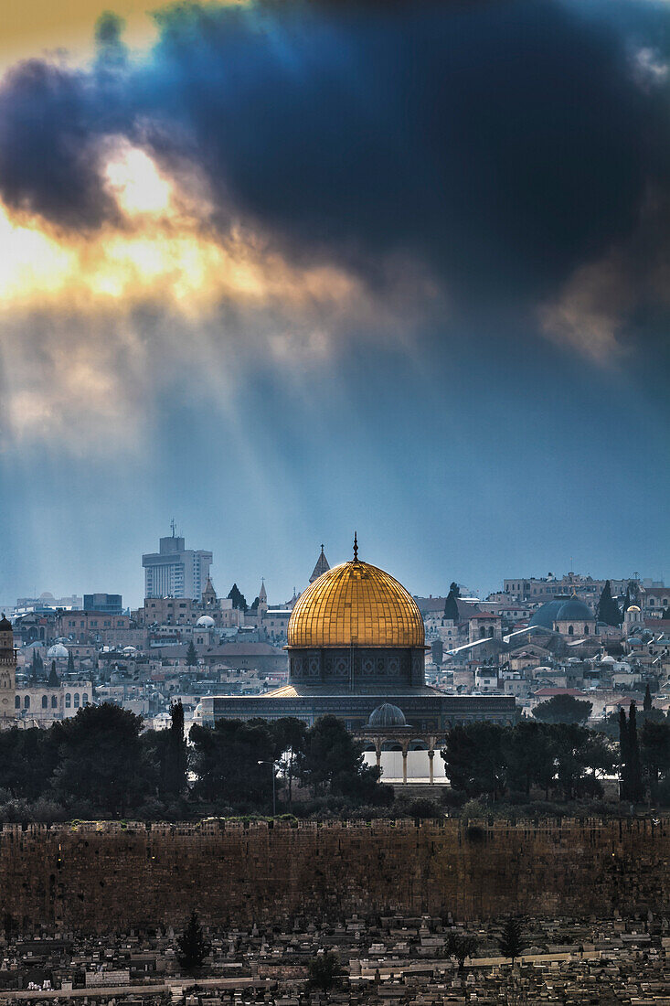 'Cityscape of the old city of Jerusalem; Jerusalem, Israel'