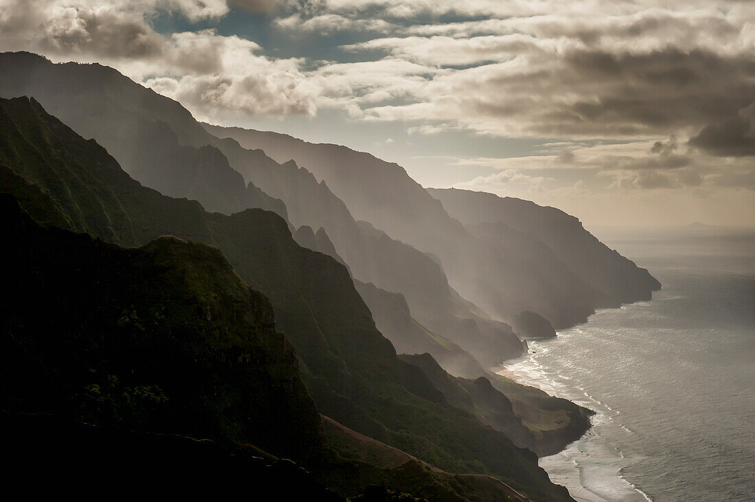 'Late afternoon view of the Na Pali Coast; Kauai, Hawaii, United States of America'