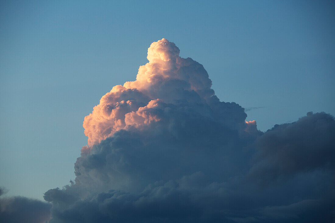 'Thunderhead forming in evening sky; Edmonton, Alberta, Canada'