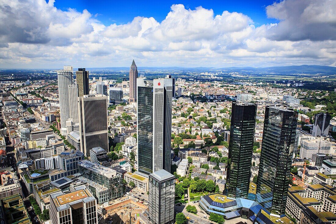 FRANKFURT ON THE MAIN, GERMANY: View over the City of Frankfurt on the Main from Main Tower, Germany.