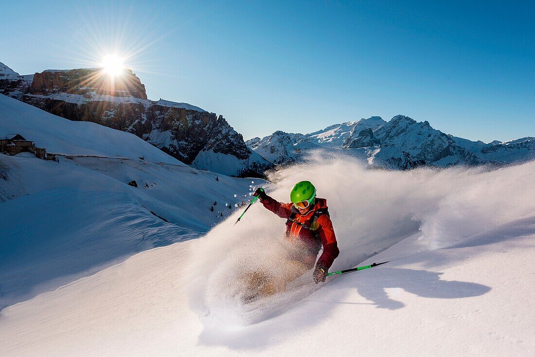 Europe,Italy,Trentino,Dolomites,Fassa Valley,Sella Pass.