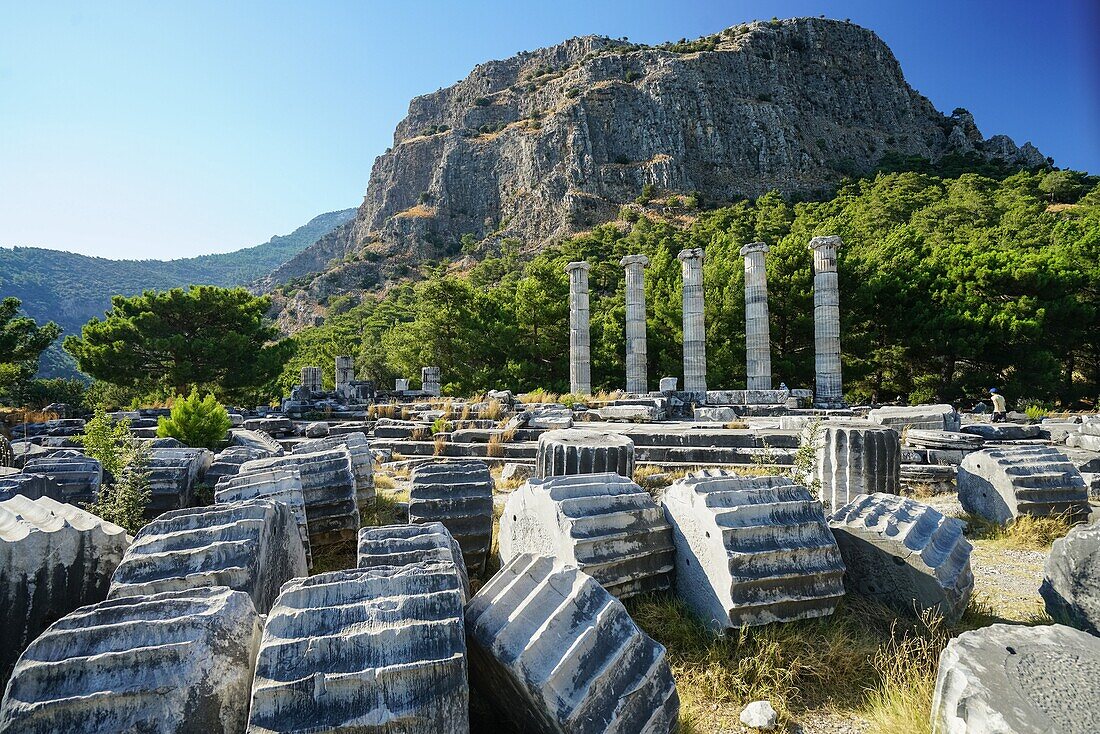Sanctuary of Athena. Priene. Ancient Greece. Asia Minor. Turkey