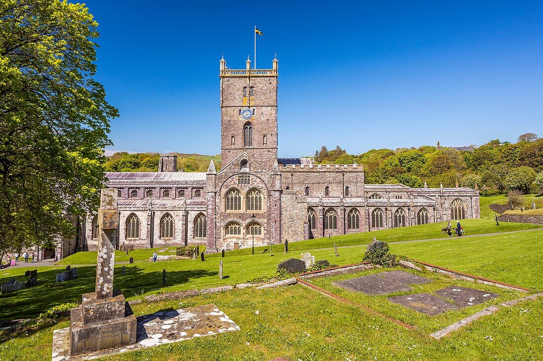 St Davids Cathedral, Pembrokeshire Coast National Park, Pembrokeshire, Wales, United Kingdom, Europe.