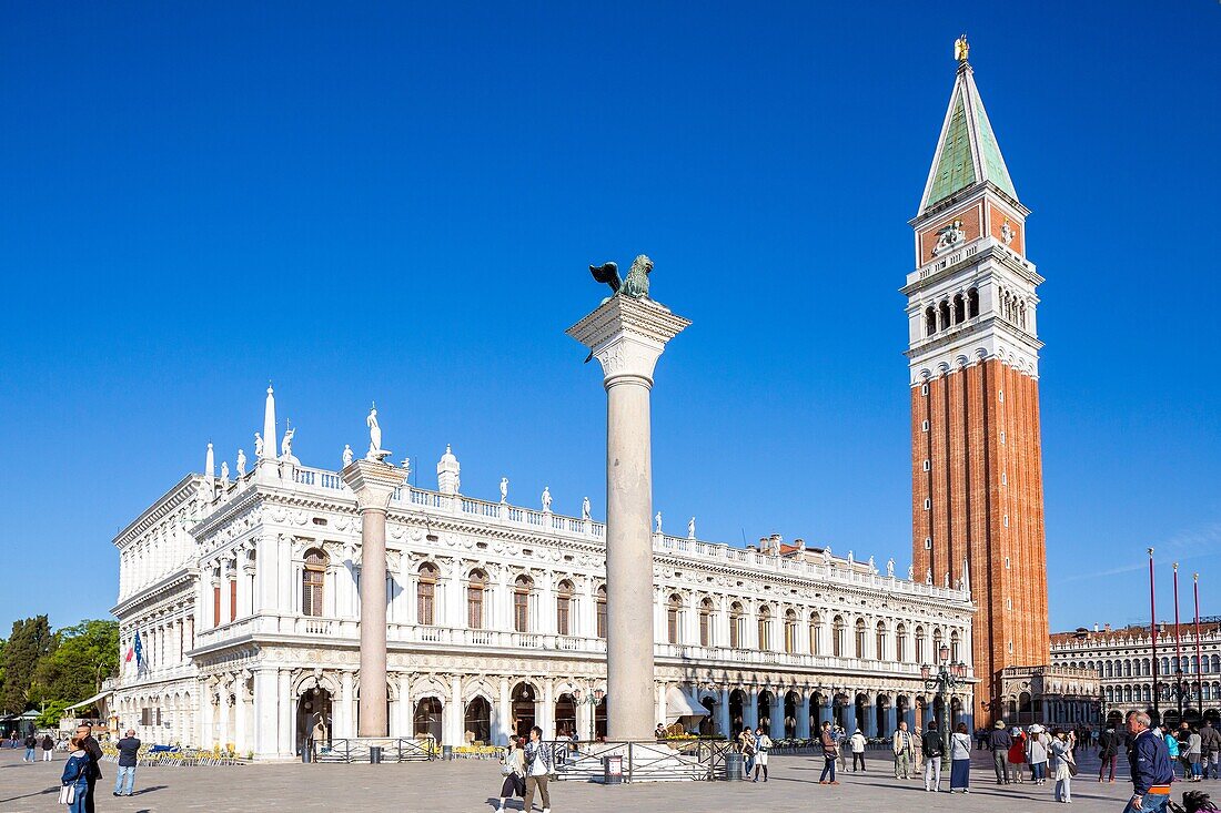 St Mark´s Campanile at Piazza di San Marco, Venice, Veneto, Italy, Europe.