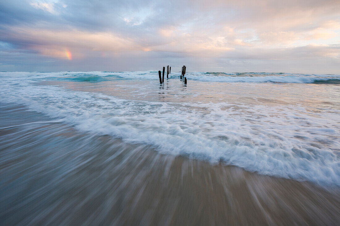 New Zealand, saint clair beach, rainbow