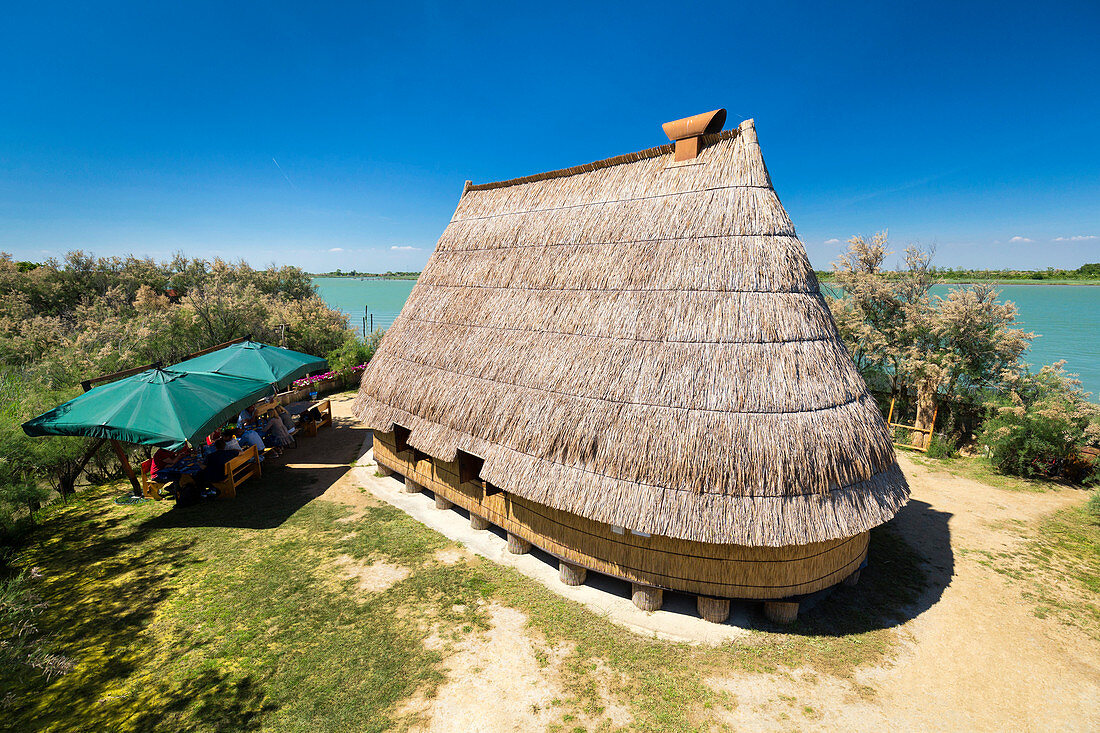 Casone, typical fisherman house. Caorle, Veneto, Italy.