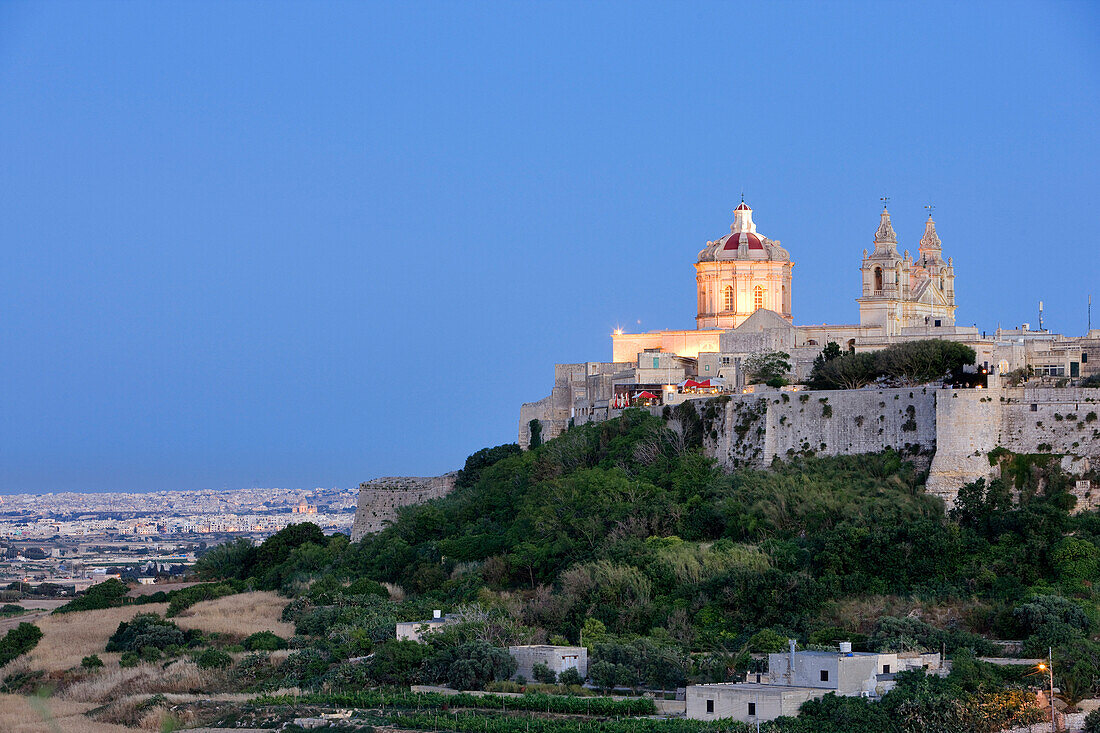 Malta, Mdina (former capital) called the Silent City with the Saint Paul Cathedral