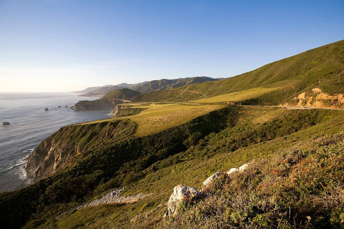 United States, California, California Scenic Highway 1, Big Sur near Bixby Bridge