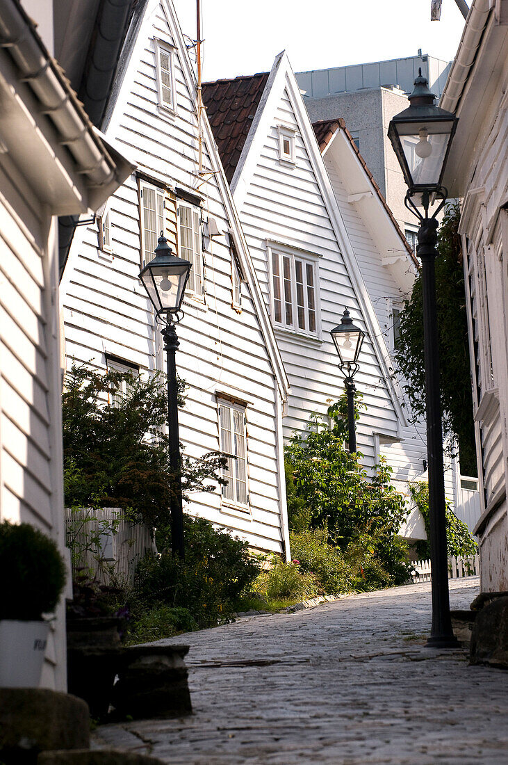 Norway, Rogaland County, Stavanger, wooden houses in the old town