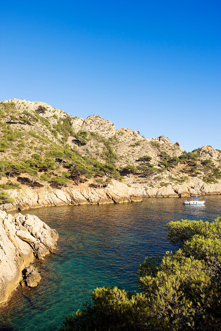 France, Bouches du Rhone, the Cote Bleue (the Blue Coast), the Mejean Calanque