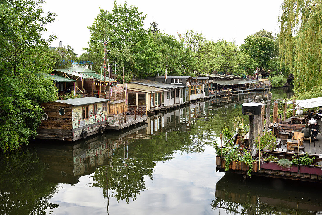 Restaurants along the Landwehrkanal, Berlin, Germany