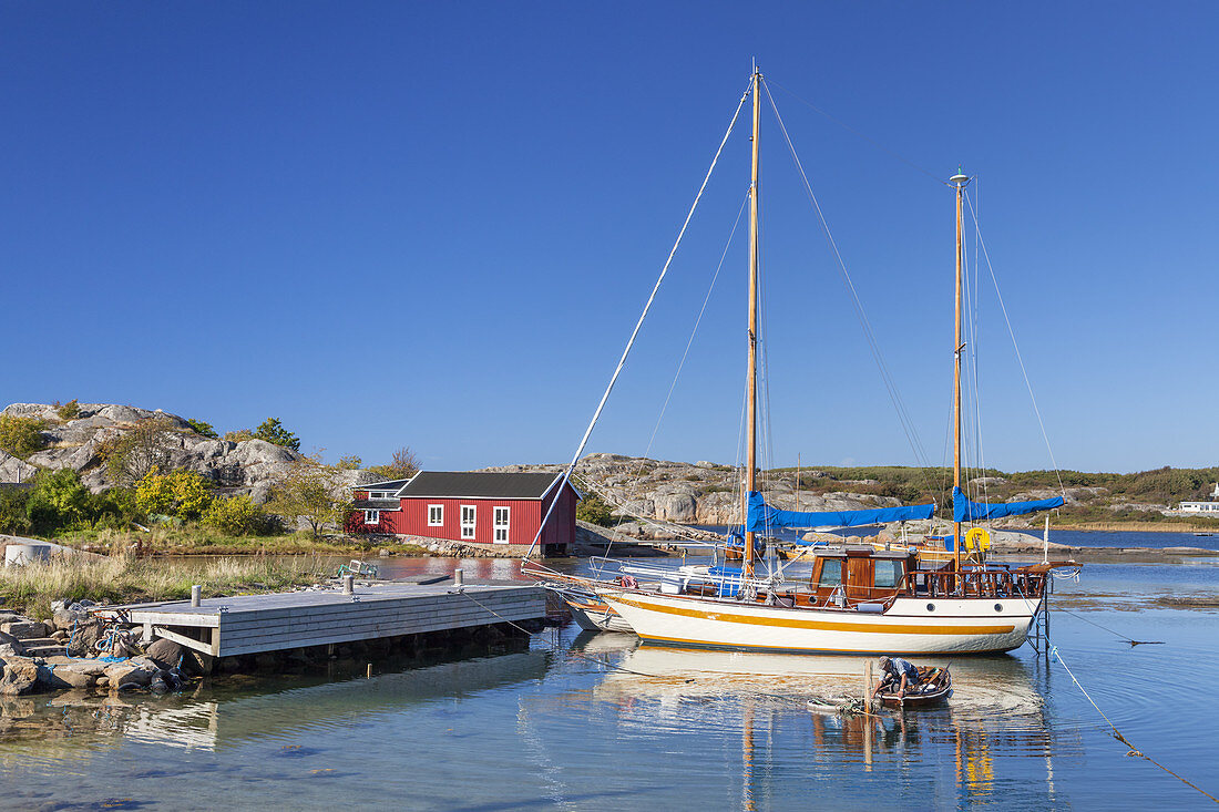 Marina on the isle Hoenoe, Bohuslaen, Vaestra Goetaland County, Archipelago of Gothenburg, Scandinavia, South Sweden, Sweden,  Northern Europe