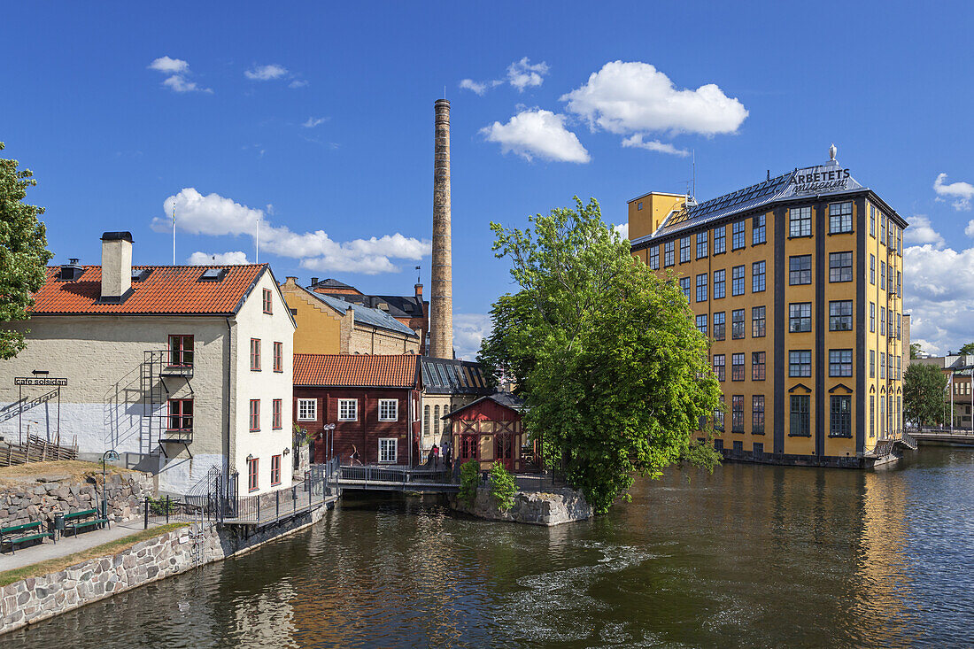 Museum of work and town museum next to the Motala Stroem in Norrkoeping, oestergoetland, South Sweden, Sweden, Scandinavia, Northern Europe