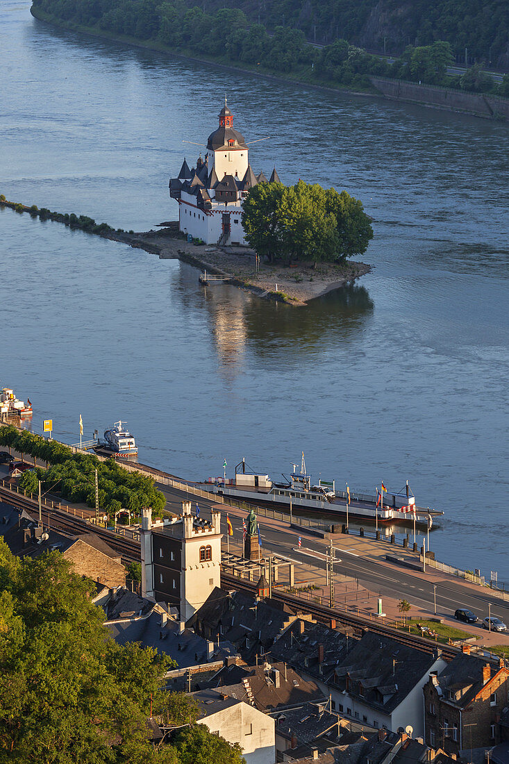 Pfalzgrafenstein Castle on the island Falkenau in the Rhine, near Kaub, Upper Middle Rhine Valley, Rheinland-Palatinate, Germany, Europe