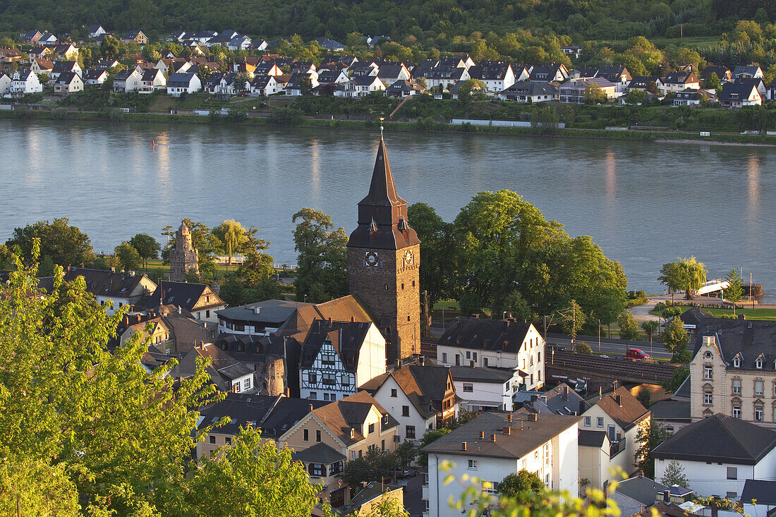 Blick auf Braubach am Rhein, Oberes Mittelrheintal, Rheinland-Pfalz, Deutschland, Europa