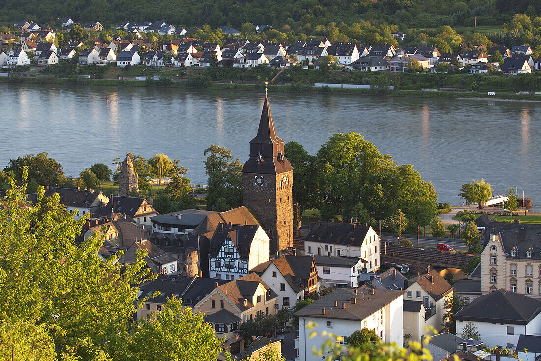 View on Braubach by the Rhine, Upper Middle Rhine Valley, Rheinland-Palatinate, Germany, Europe