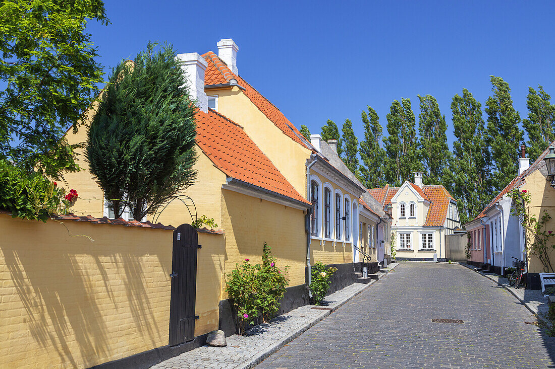 Houses in the old town of Ærøskøbing, Island Ærø, South Funen Archipelago, Danish South Sea Islands, Southern Denmark, Denmark, Scandinavia, Northern Europe