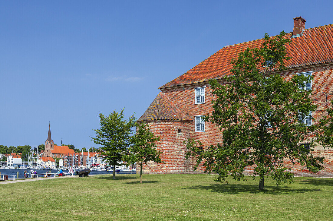 Castle Sønderborg Slot in Sønderborg on the island Als, Danish South Sea Islands, Southern Denmark, Denmark, Scandinavia, Northern Europe