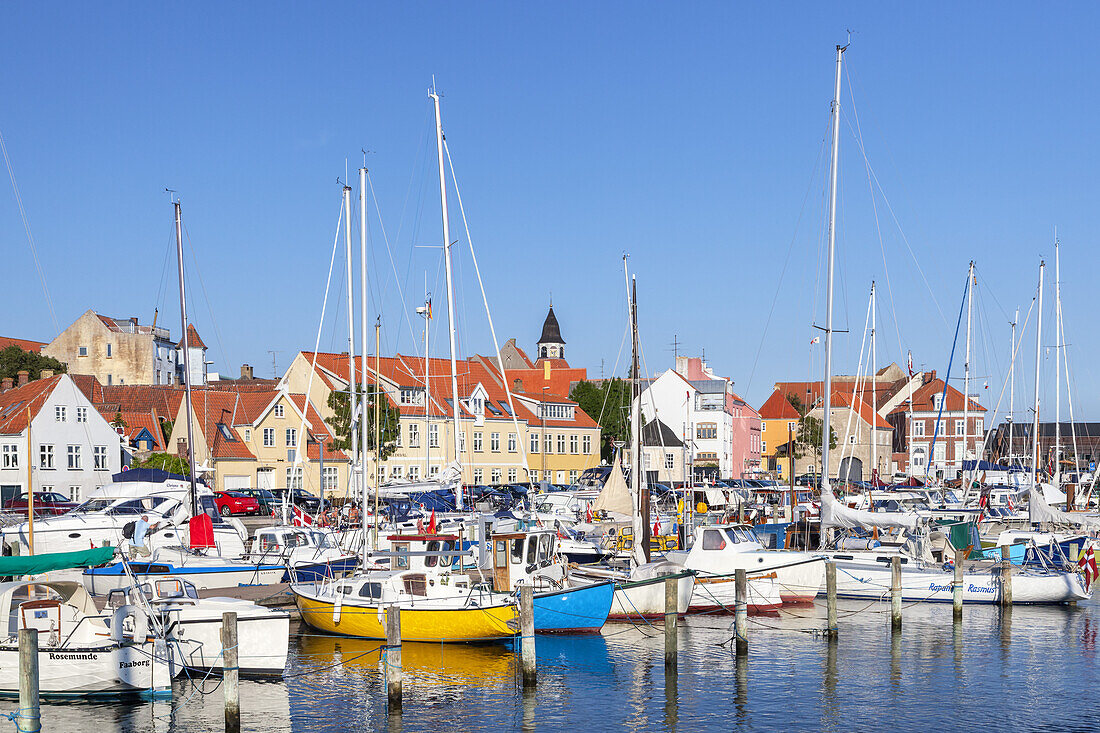 Harbour in Faaborg on the island Funen, Danish South Sea Islands, Southern Denmark, Denmark, Scandinavia, Northern Europe