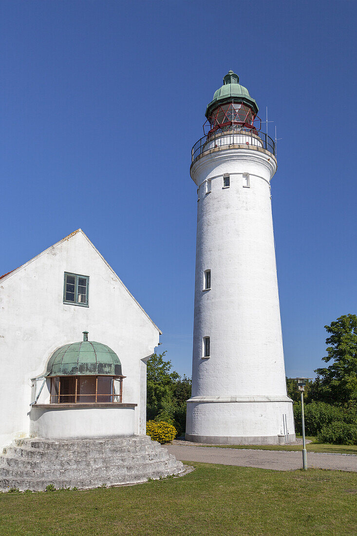 Leuchtturm Stevns Fyr am Stevns Klint, Højerup, Store Heddinge, Halbinsel Stevns, Insel Seeland, Dänemark, Nordeuropa, Europa