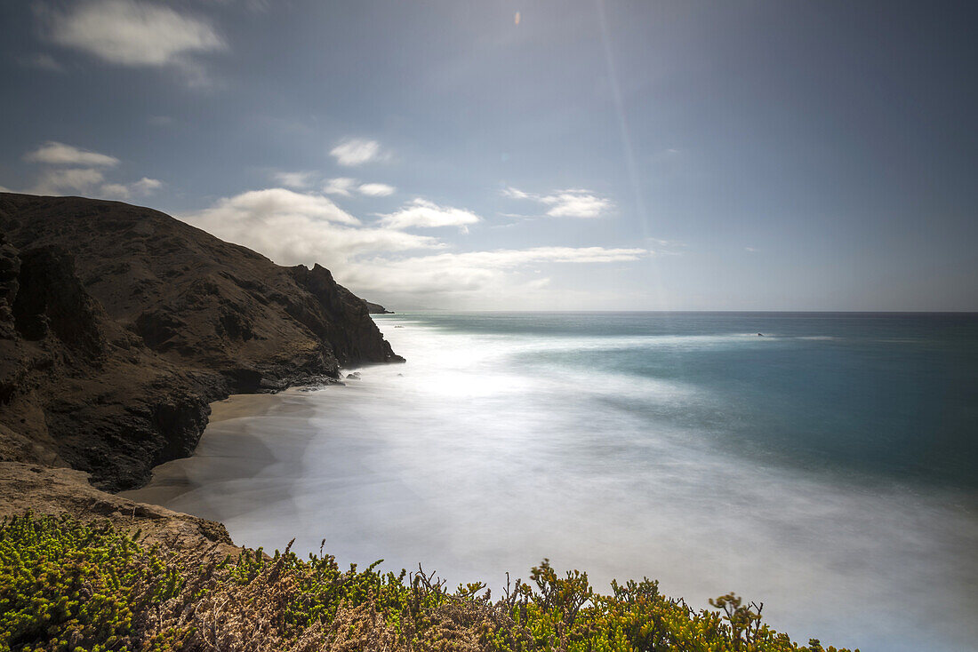 Rocky coast near La Pared. La Pared, Fuerteventura, Canary Islands, Spain