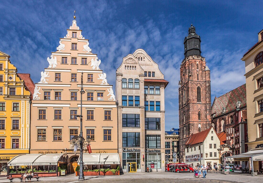 Polen, Breslau Stadt, Marktplatz, St. Elisabeth Belfry.