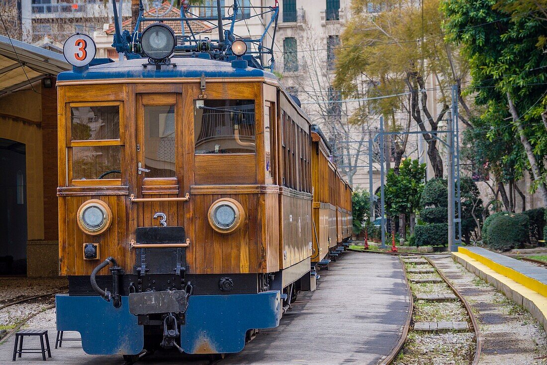 tren de Soller, (ferrocarril Palma-Soller), Mallorca, balearen, spanien, europa