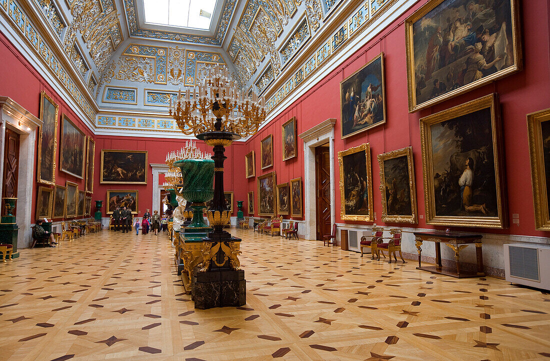 Russia, Saint Petersburg, Winter Palace, hosting the Hermitage Museum, built by Bartolomeo Rastrelli (1754 - 1762), listed as World Heritage by UNESCO