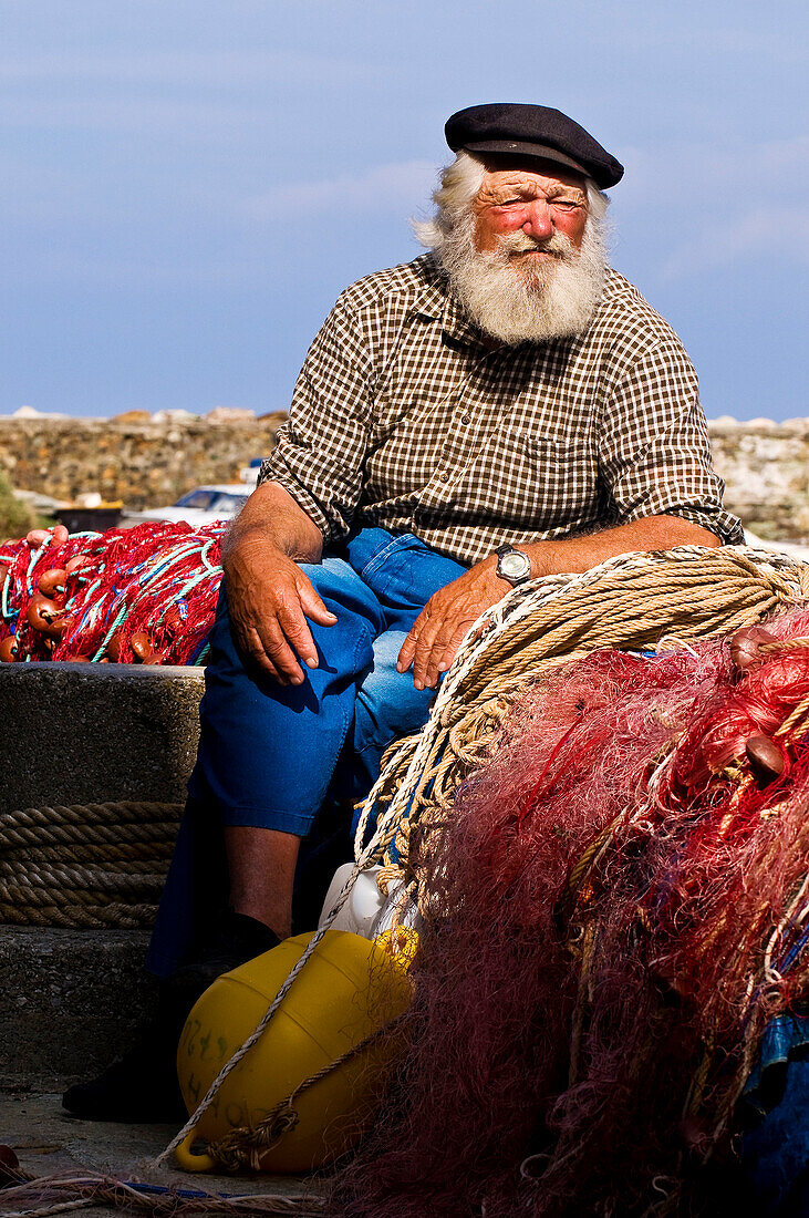 France, Haute Corse, Cap Corse, Centuri Harbour, the fisherman Pierrot Tolaini