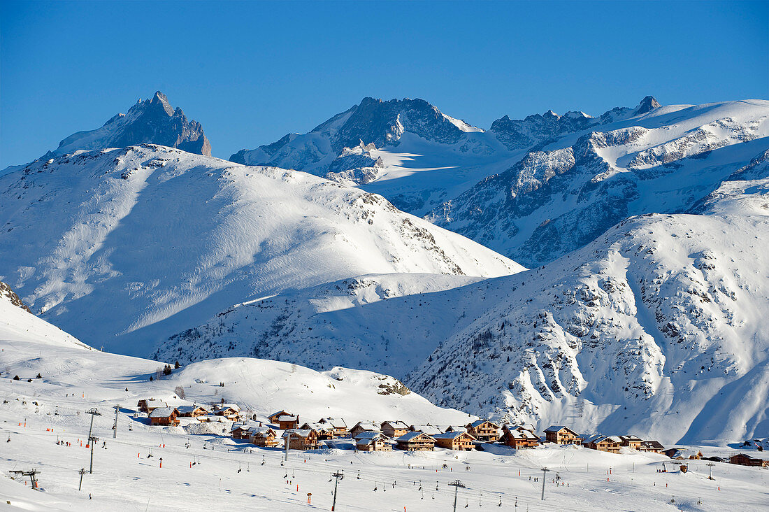 France, Isere, L'Alpe d'Huez, ski resort