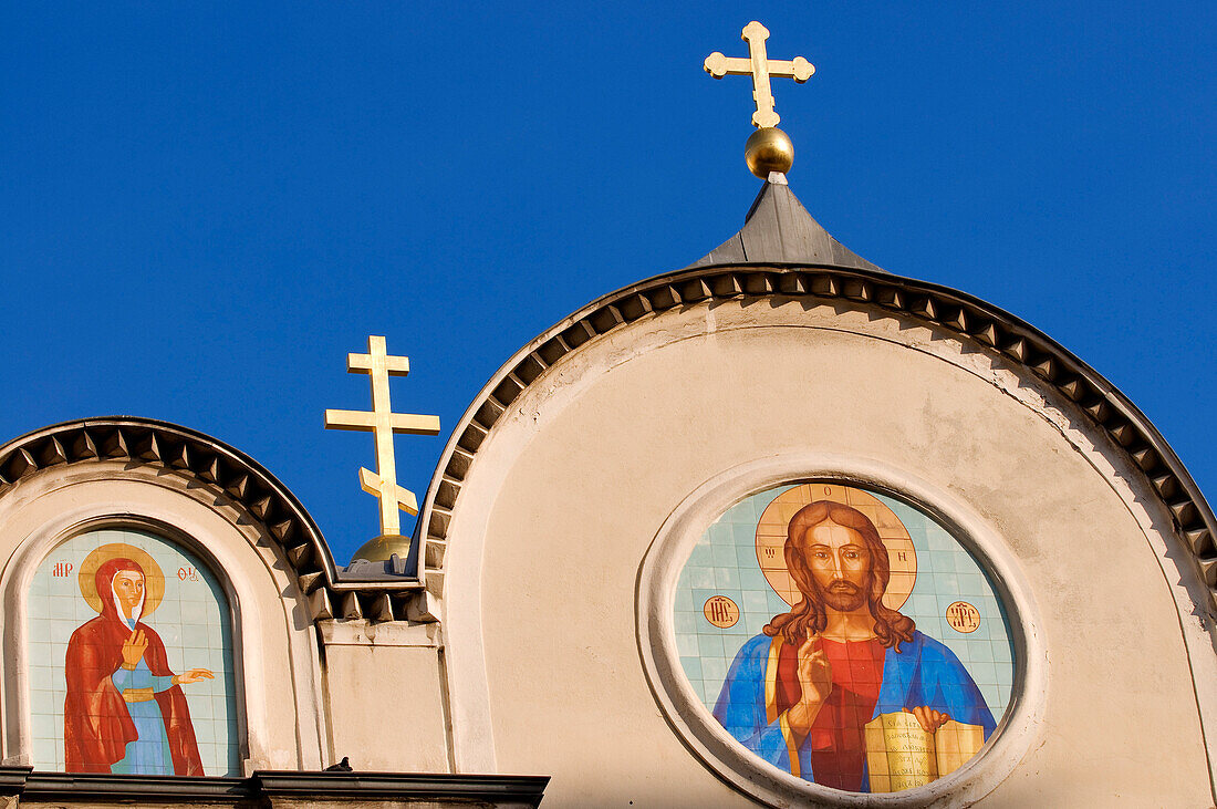 France, Alpes Maritimes, Nice, Russian Orthodox Cathedral of St Nicolas and St Alexandra built in 1859 on Boulevard Tzarevitch