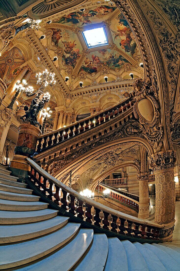 France, Paris, Garnier Opera house, the staircase