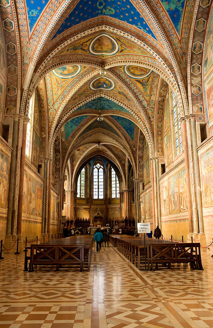 Italy, Umbria, Assisi, Basilica of San Francesco d'Assisi, listed as World Heritage by UNESCO, upper church, fresco by Giotto